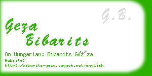 geza bibarits business card